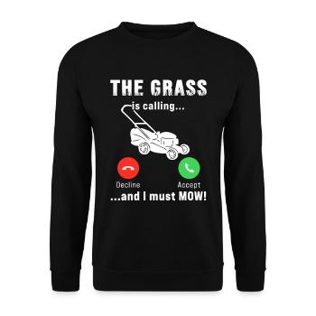Funny Lawn Mower Lawn Mowing Lawn Care - Unisex Sweatshirt - black - Front - Alina (178cm) & Michal (187cm)