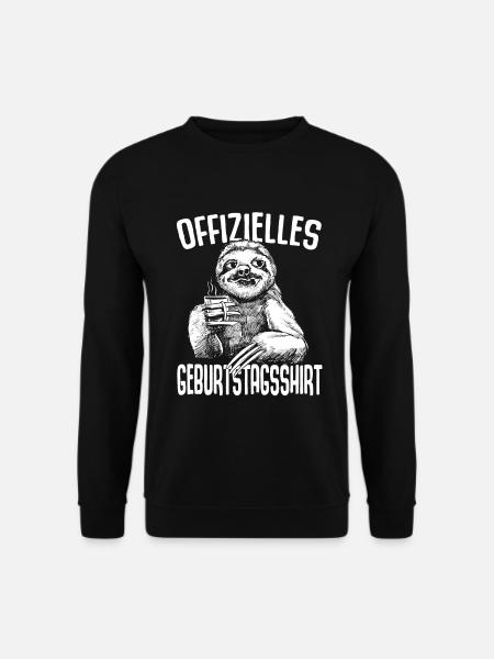Offizielles Geburtstagsshirt Faultier Faulenzen - Unisex Pullover - Schwarz