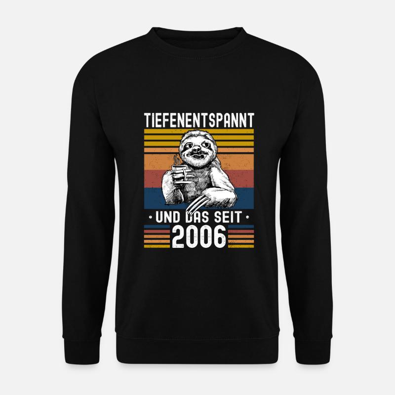 Faultier Geburtstag 2006 Geboren Jahrgang 2006 - Unisex Pullover - Schwarz