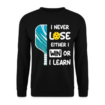 I Never Lose I Either Win or Learn Pickleball - Unisex Sweatshirt - black - Front - Alina (178cm) & Michal (187cm)