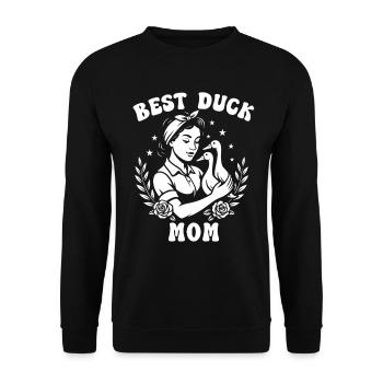 Duck Mother Duck Breeding Runner Duck Duck - Unisex Sweatshirt - black - Front - Alina (178cm) & Michal (187cm)