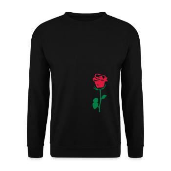 rose fleur 85 - Sweat-shirt Unisexe - noir - Devant - Alina (178cm) & Michal (187cm)