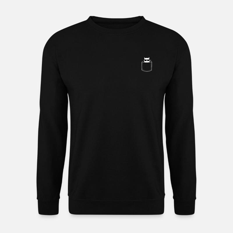 Coole Katze in Brusttasche - Unisex Pullover - Schwarz