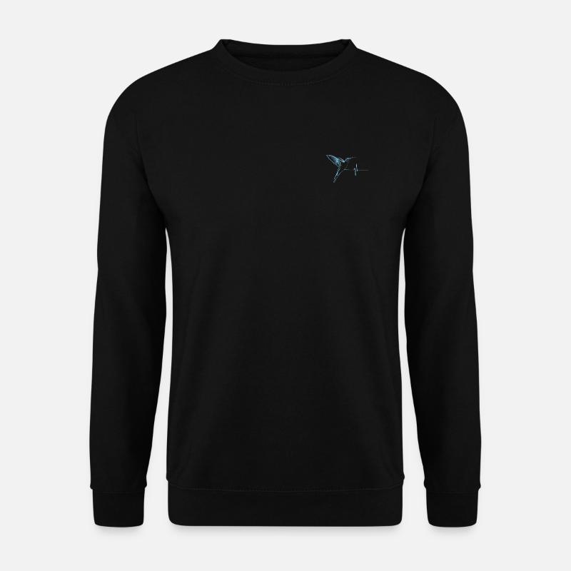 Kolibri Effekt Herzschlag Blau - Unisex Pullover - Schwarz