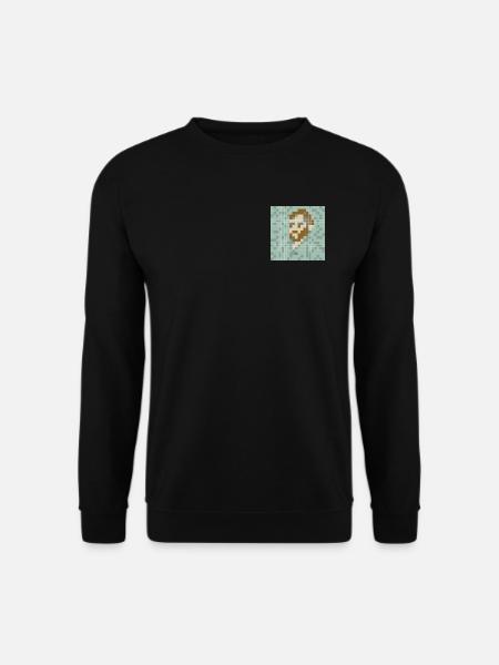 Van Gogh - Self portrait - PixelArt-Selbstporträt - Unisex Pullover - Schwarz