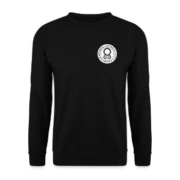 Trollkors-Siegel: Schutzrunen – Weiß - Unisex Pullover - Schwarz - Vorne - Alina (178cm) & Michal (187cm)