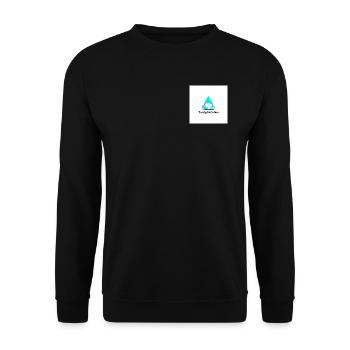 Teddybär und Wellenschwimmen - Unisex Pullover - Schwarz - Vorne - Alina (178cm) & Michal (187cm)