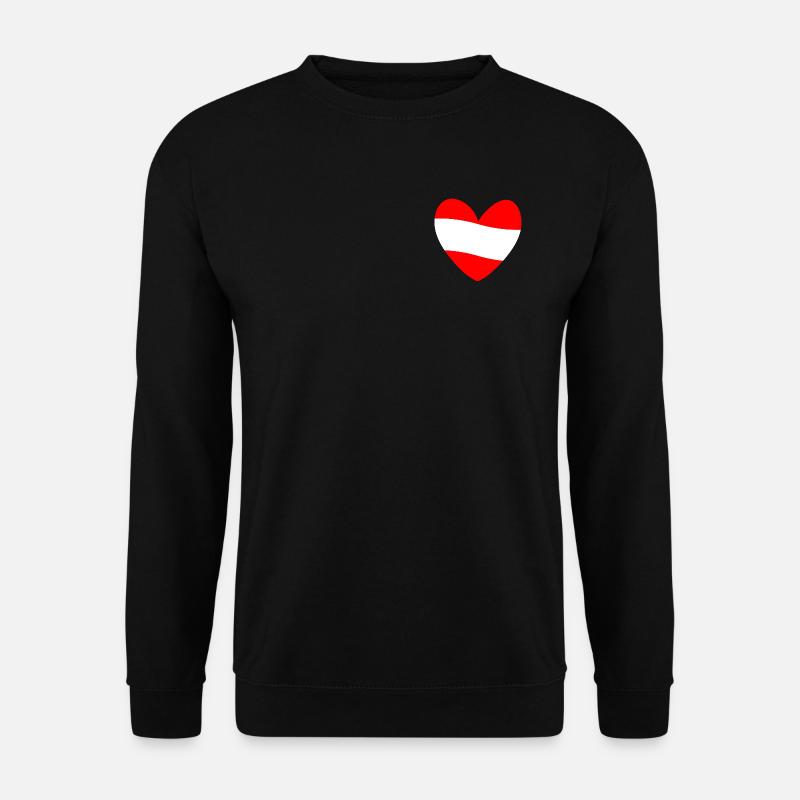 Österreich Flagge Herz - Unisex Pullover - Schwarz