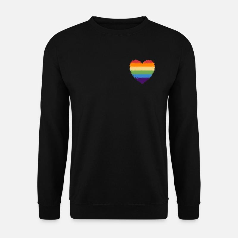 Swirled rainbow heart logo - Unisex Sweatshirt - black