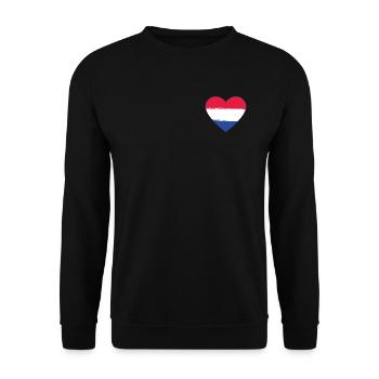 Holland Flag Heart used - Unisex Sweatshirt - black - Front - Alina (178cm) & Michal (187cm)