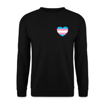 Trans* Heart | In vintage style - Unisex Sweatshirt - black - Front - Alina (178cm) & Michal (187cm)