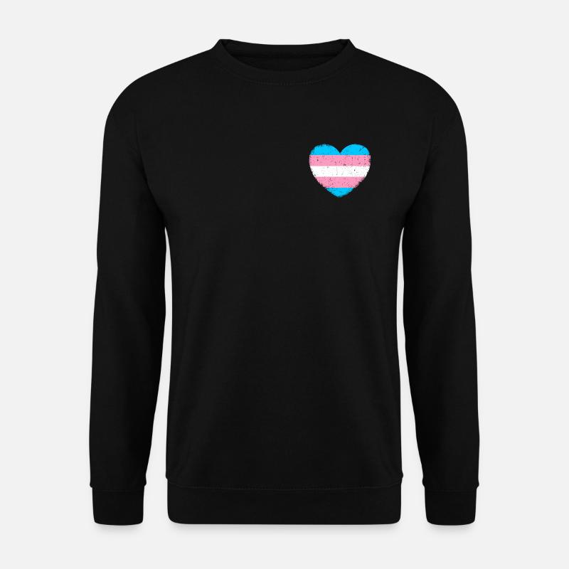 Trans* Herz | Im Vintage-Style - Unisex Pullover - Schwarz