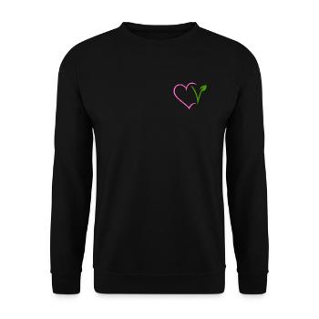 Cœur végétalien - Sweat-shirt Unisexe - noir - Devant - Alina (178cm) & Michal (187cm)