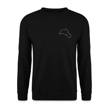 Kurdistan outline white - Unisex Sweatshirt - black - Front - Alina (178cm) & Michal (187cm)