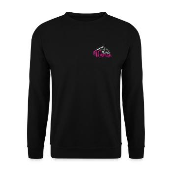 Wander Woman Wandern Berge Wanderwoman - Unisex Pullover - Schwarz - Vorne - Alina (178cm) & Michal (187cm)
