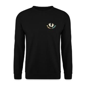 Papa Est 2025 Rétro Je vais être papa - Sweat-shirt Unisexe - noir - Devant - Alina (178cm) & Michal (187cm)
