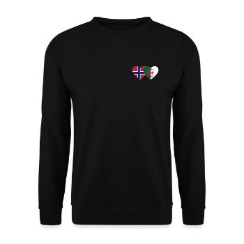 Norway Algeria Flag Heart - Unisex Sweatshirt - black - Front - Alina (178cm) & Michal (187cm)