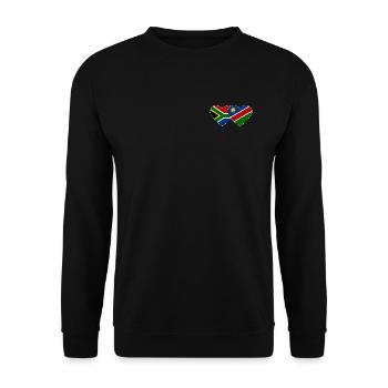 South Africa Namibia Flag Heart - Unisex Sweatshirt - black - Front - Alina (178cm) & Michal (187cm)