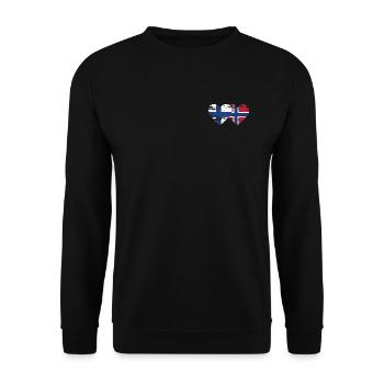 Finland Norway flag heart used used - Unisex Sweatshirt - black - Front - Alina (178cm) & Michal (187cm)
