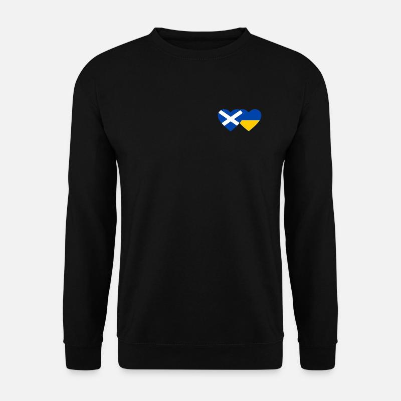 Schottland Ukraine Flagge Herz - Unisex Pullover - Schwarz
