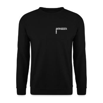 Autonomo Antifascista white - Unisex Pullover - Schwarz - Vorne - Alina (178cm) & Michal (187cm)