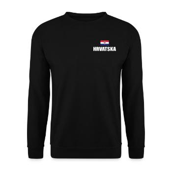 Croatia Hrvatska Croatian flag fan gift - Unisex Sweatshirt - black - Front - Alina (178cm) & Michal (187cm)
