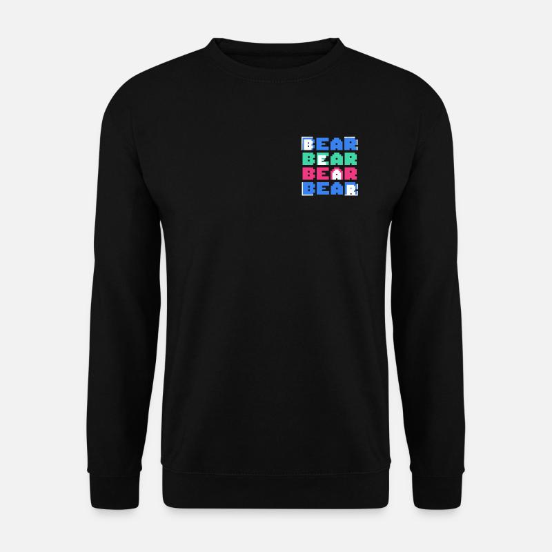 Pixelbären Blockkunst Retro - Unisex Pullover - Schwarz