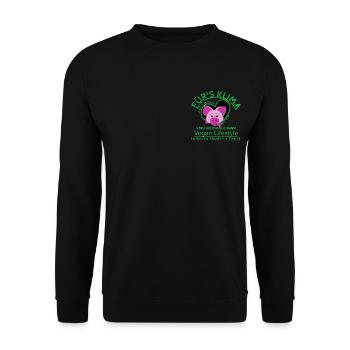 Schwein männl.Klima Vegan Planet Retten SabineVega - Unisex Pullover - Schwarz - Vorne - Alina (178cm) & Michal (187cm)