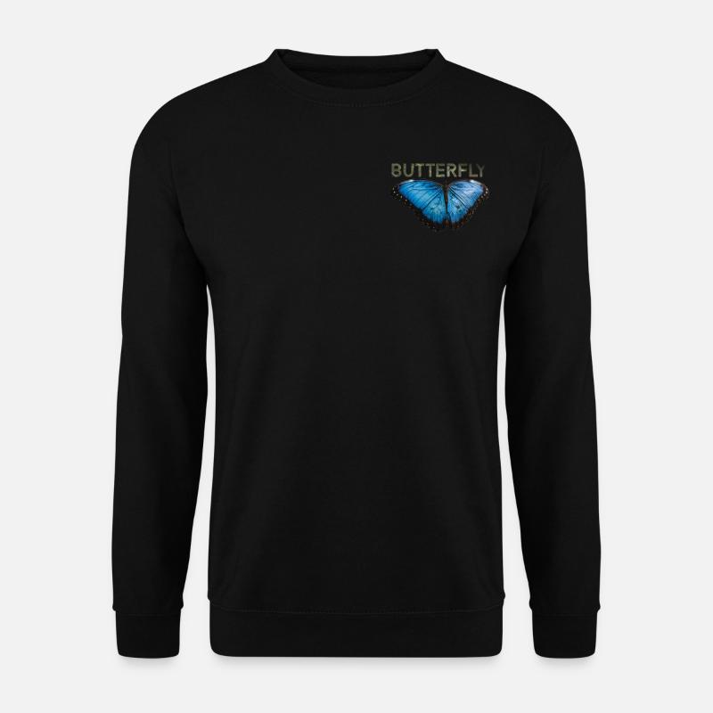 Lettrage papillon avec papillon - Sweat-shirt Unisexe - noir