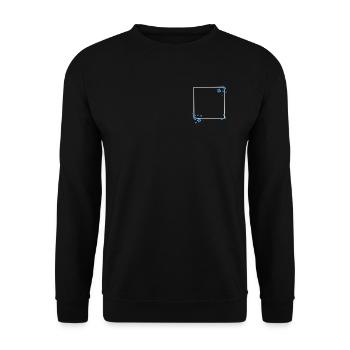 Quadrat Blüten Blau - Unisex Pullover - Schwarz - Vorne - Alina (178cm) & Michal (187cm)