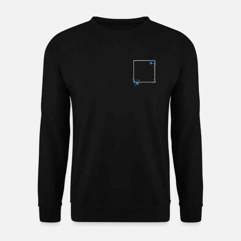 Quadrat Blüten Blau - Unisex Pullover - Schwarz