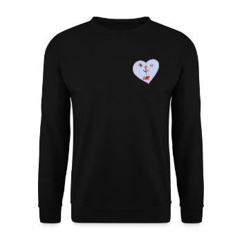 Steering Wheel Anchor Compass Shipping Heart - Unisex Sweatshirt - black - Front - Alina (178cm) & Michal (187cm)
