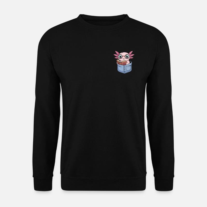 Taschenhumor Axolotl Reader - Unisex Pullover - Schwarz