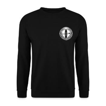 Surfer Logo #10 | Hoodie / T-Shirt - Unisex Pullover - Schwarz - Vorne - Alina (178cm) & Michal (187cm)