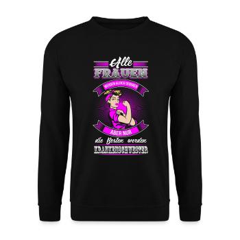 Krankenschwester - Beste Frauen - Unisex Pullover - Schwarz - Vorne - Alina (178cm) & Michal (187cm)