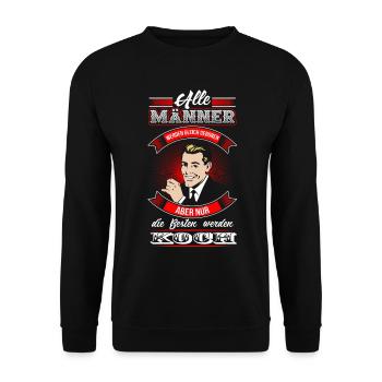 Koch - Beste Männer - Unisex Pullover - Schwarz - Vorne - Alina (178cm) & Michal (187cm)