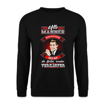 Verkäufer - Beste Männer - Unisex Pullover - Schwarz - Vorne - Alina (178cm) & Michal (187cm)