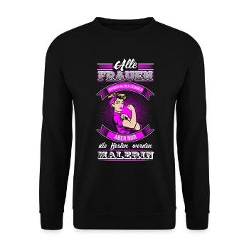 Malerin - Beste Frauen - Unisex Pullover - Schwarz - Vorne - Alina (178cm) & Michal (187cm)