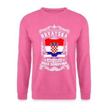 HRVATSKA - Croatia - Kroatien - Sweat-shirt Unisexe - rose - Devant