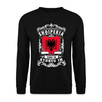 shqiperia - Albania - Albanien - Sweat-shirt Unisexe - noir - Devant - Alina (178cm) & Michal (187cm)