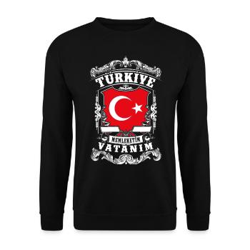 Türkiye -Turkey - Türkei - Sweat-shirt Unisexe - noir - Devant - Alina (178cm) & Michal (187cm)