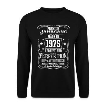 1975 - Premium Jahrgang - Limited Edition - DE Tee - Sweat-shirt Unisexe - noir - Devant - Alina (178cm) & Michal (187cm)
