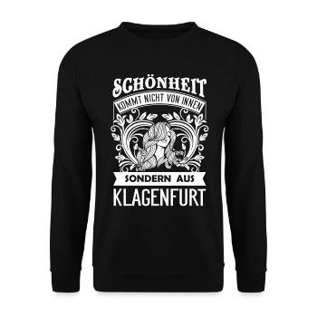 Beauté vient de Klagenfurt - à - Sweat-shirt Unisexe - noir - Devant - Alina (178cm) & Michal (187cm)