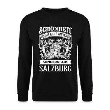 Beauté vient de Salzbourg - a - Sweat-shirt Unisexe - noir - Devant - Alina (178cm) & Michal (187cm)