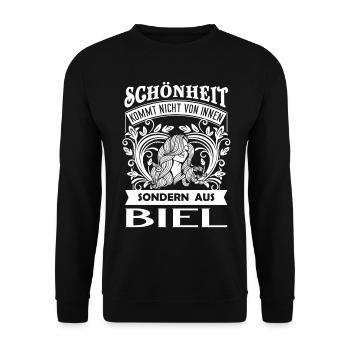 Beauté vient de Biel/Bienne - CH - Sweat-shirt Unisexe - noir - Devant - Alina (178cm) & Michal (187cm)