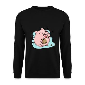 Keks Schwein - Unisex Pullover - Schwarz - Vorne - Alina (178cm) & Michal (187cm)