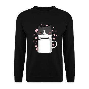 Kitty Kawaii Cute Kawaii Cat - Unisex Sweatshirt - black - Front - Alina (178cm) & Michal (187cm)