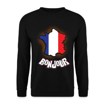 Frankreich Land und Länder - Unisex Pullover - Schwarz - Vorne - Alina (178cm) & Michal (187cm)