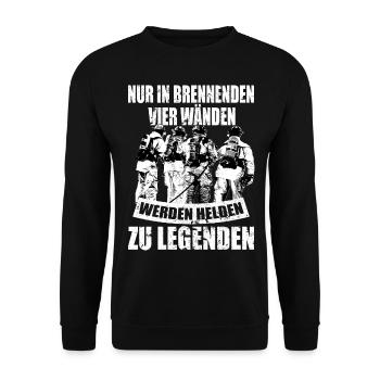 Firefighter Fire Department - Unisex Sweatshirt - black - Front - Alina (178cm) & Michal (187cm)