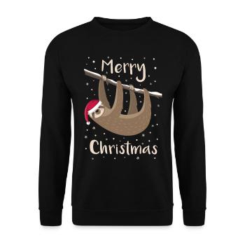 Paresse noël paresse joyeux noël - Sweat-shirt Unisexe - noir - Devant - Alina (178cm) & Michal (187cm)